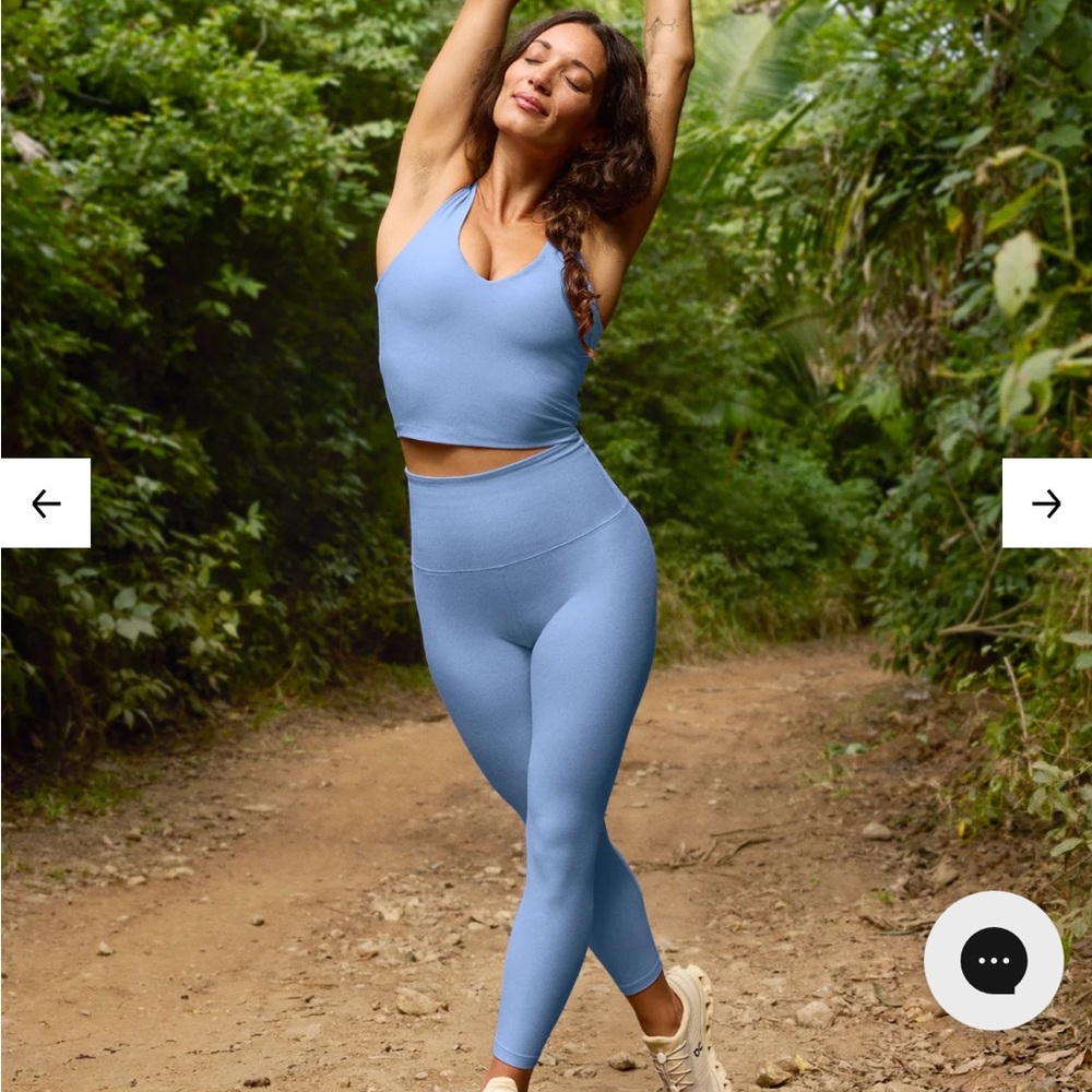 Beyond Yoga Flower Blue Heather Spacedye Leggings